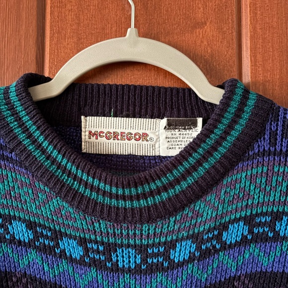 Vintage jewel tone McGregor men’s sweater - Picture 2 of 3